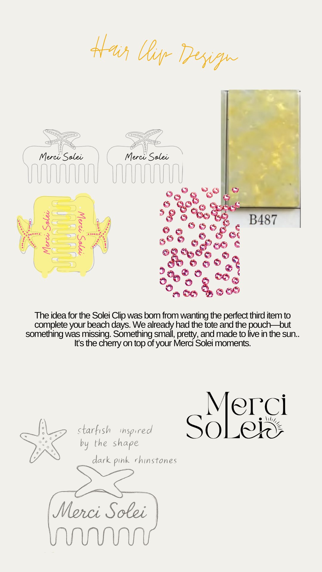 Solei Clip · Concept, sketches and materials