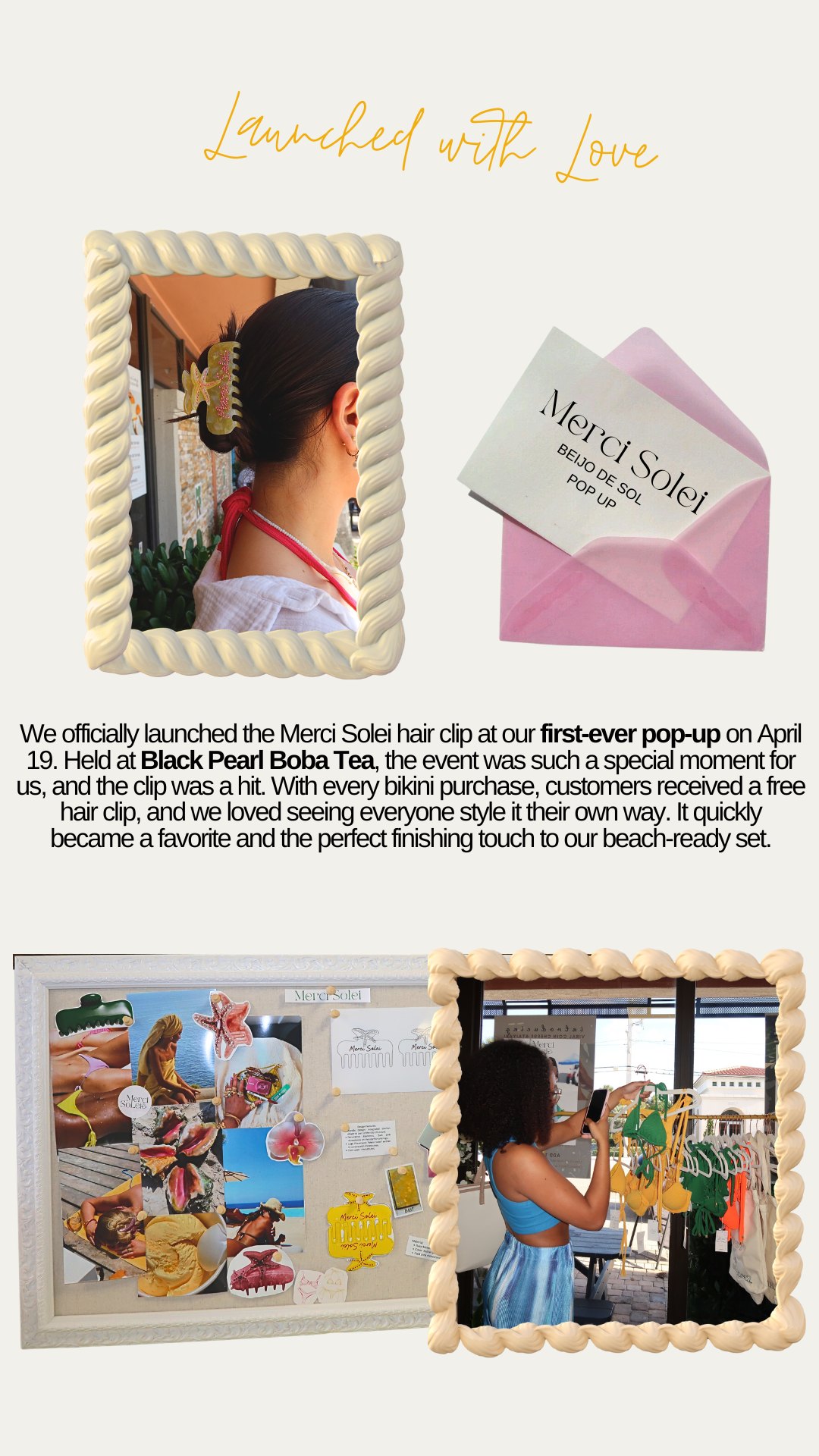 Solei Clip · April 19 pop-up launch story
