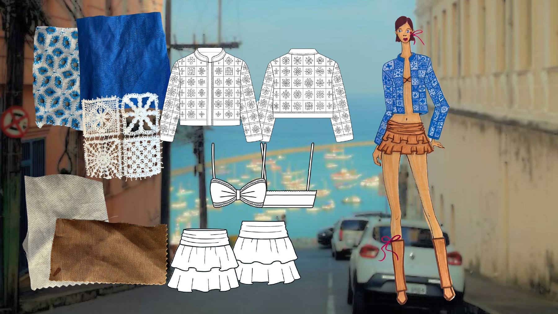 Printed shirt and layered resort separates