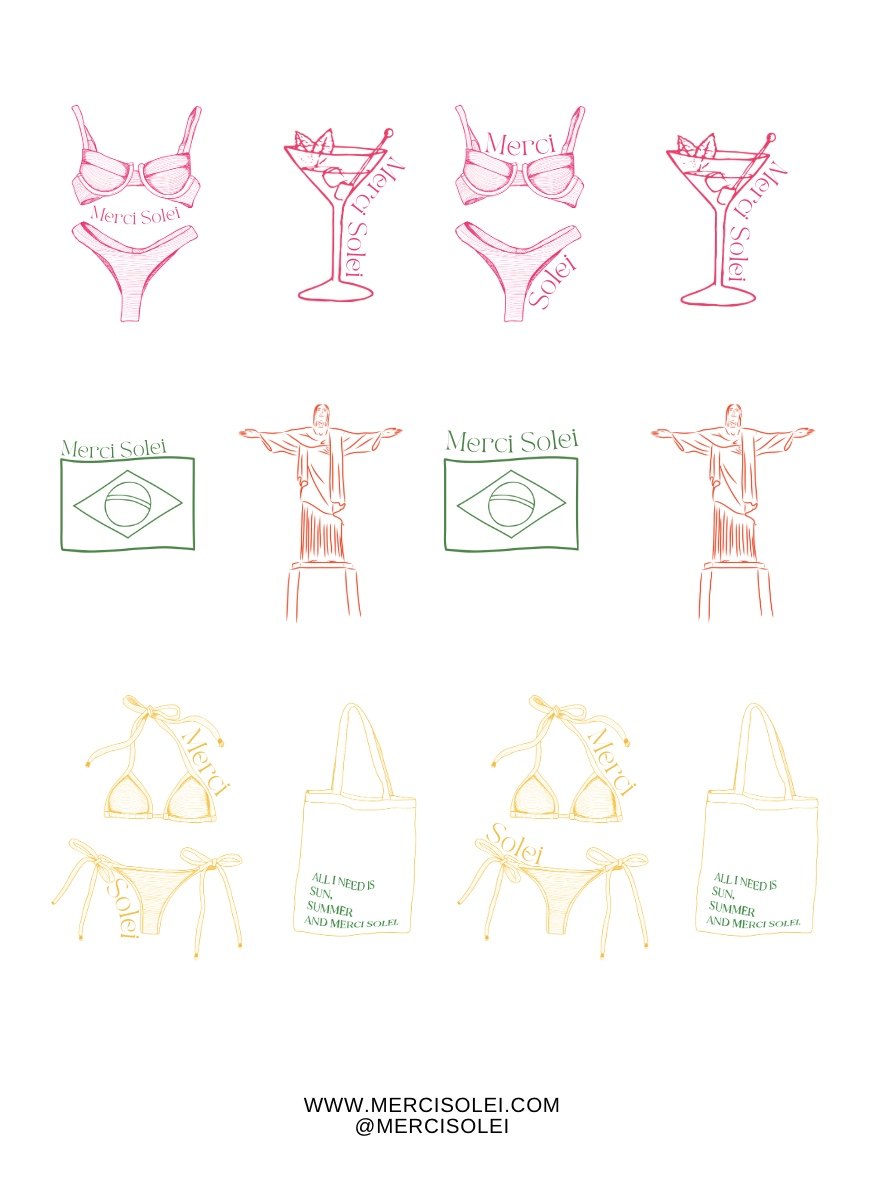 Merci Solei · Brand illustration system
