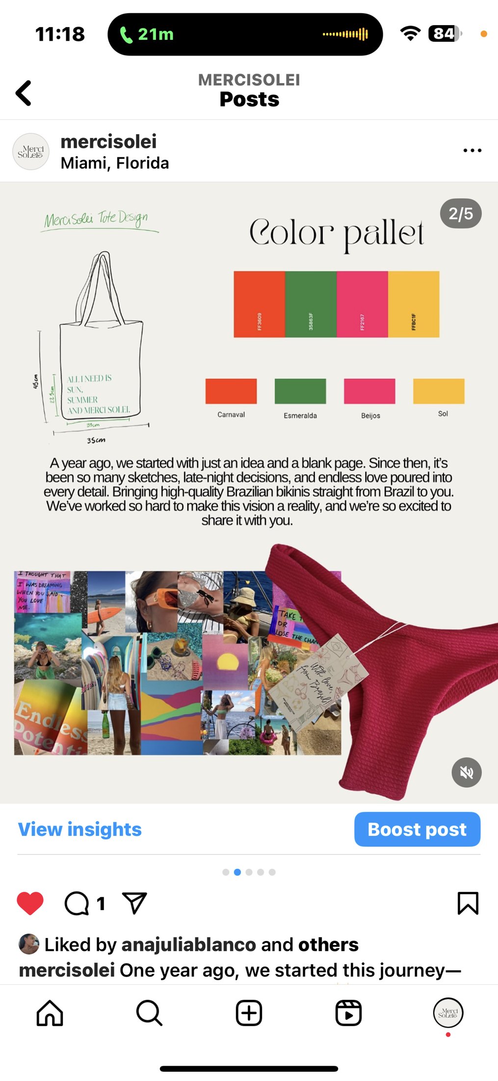 Merci Solei · Brand-development social post